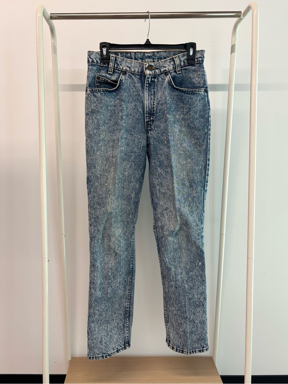 Vintage 1989 Levi's Men's Acid Wash Blue Straight‎ Jeans